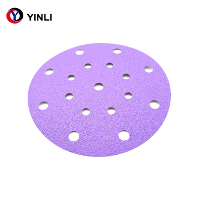 6 İnç 150mm Polyester Film Tabanı Zirkonya Zımpara Diski 9 Delik Otomatik İçin 15 Delik